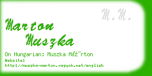 marton muszka business card